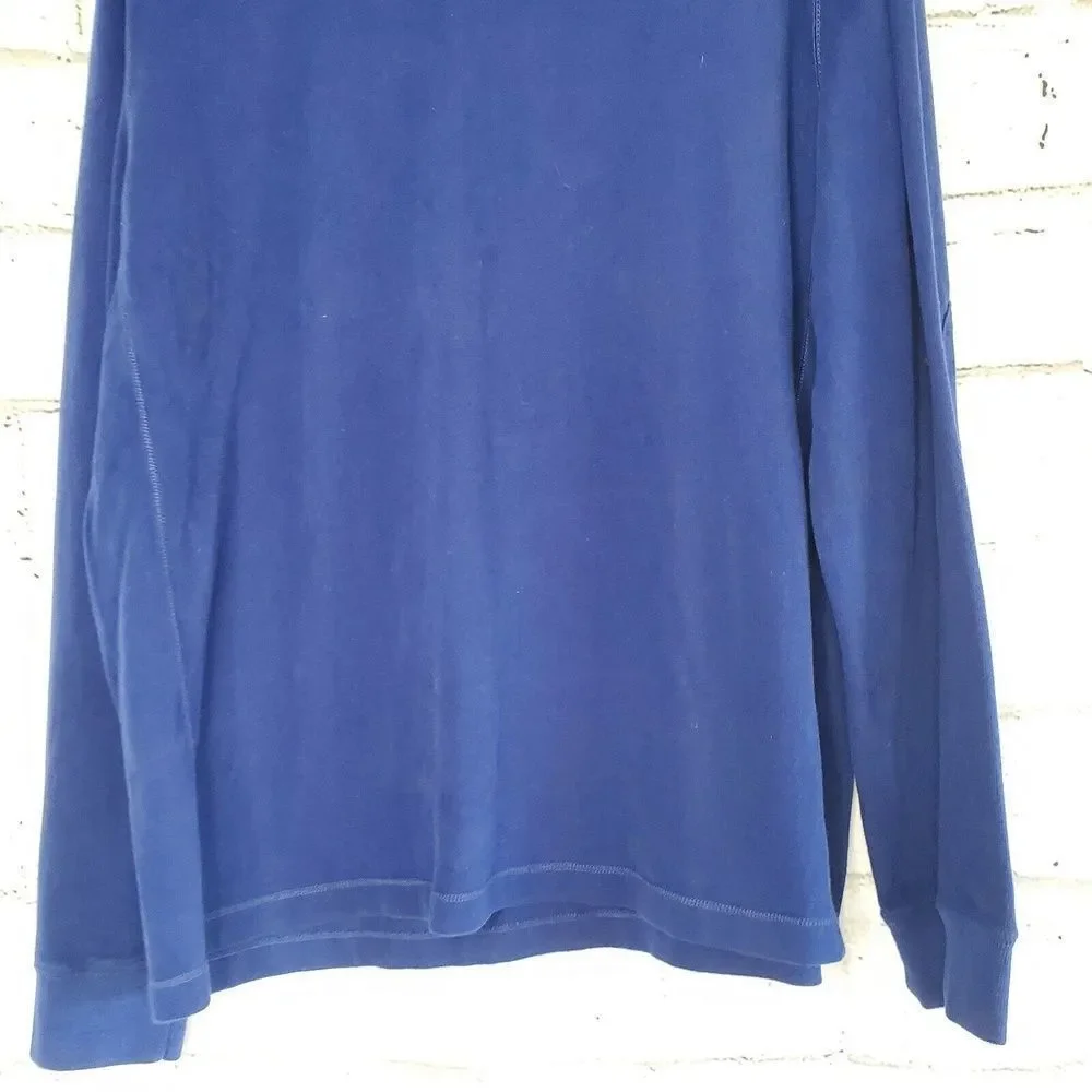 Vintage 90s Polo Ralph Lauren Sweater Blue Pony Pullover 1/4 Zip Men XXL Cotton